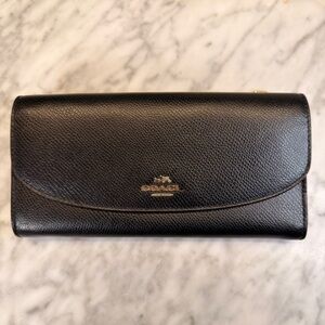 NWOT Coach Black Leather Wallet